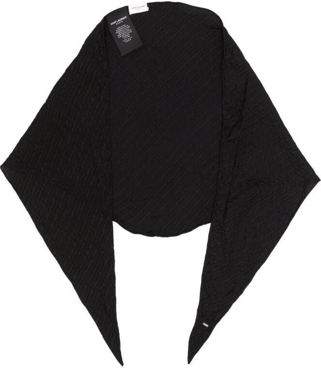 Saint Laurent Zijden sjaal Zwart