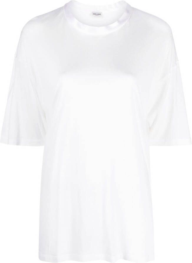 Saint Laurent Zijden T-shirt Wit