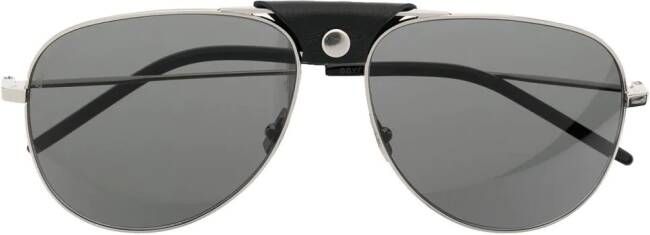 Saint Laurent Zonnebril met piloten montuur Zilver