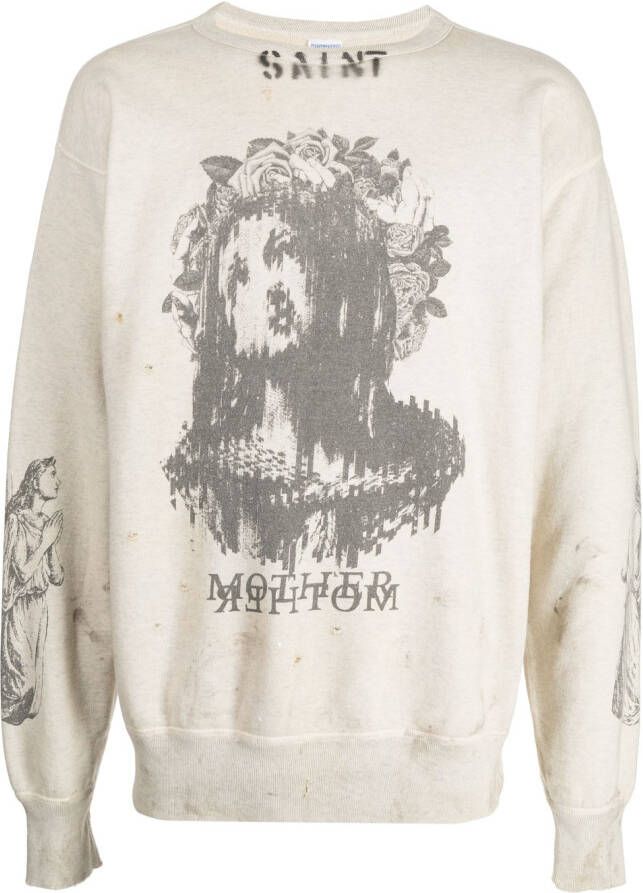 SAINT MXXXXXX Sweater met print Grijs