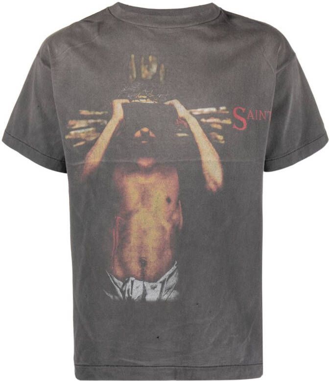 SAINT MXXXXXX T-shirt met print Zwart