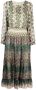 Saloni Jurk met grafische print Groen - Thumbnail 1