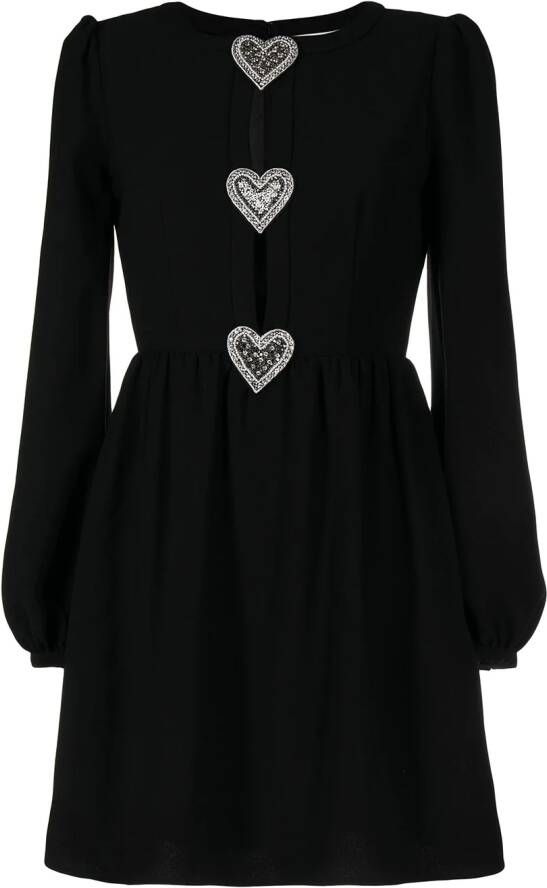 Saloni Mini-jurk met hartdetail Zwart