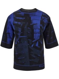 Salvatore Ferragamo T-shirt met abstracte print Blauw