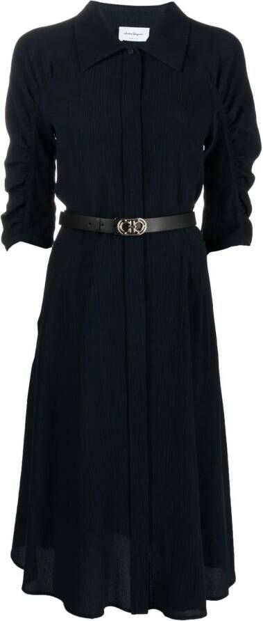 Ferragamo Blousejurk met ceintuur Blauw