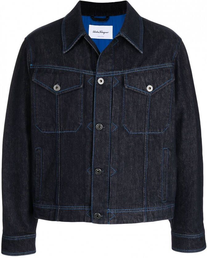 Ferragamo Denim jack Blauw