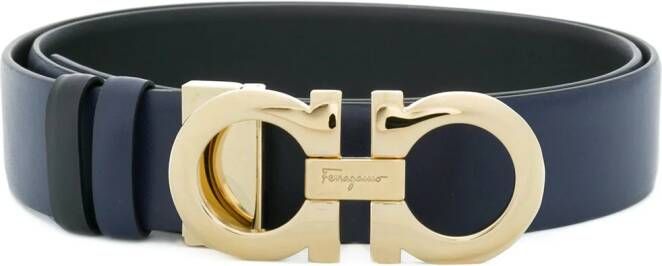Ferragamo Dubbele Gancini-bitriem Blauw
