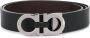 Ferragamo Gancini zilverkleurige hardware riem Zwart - Thumbnail 1
