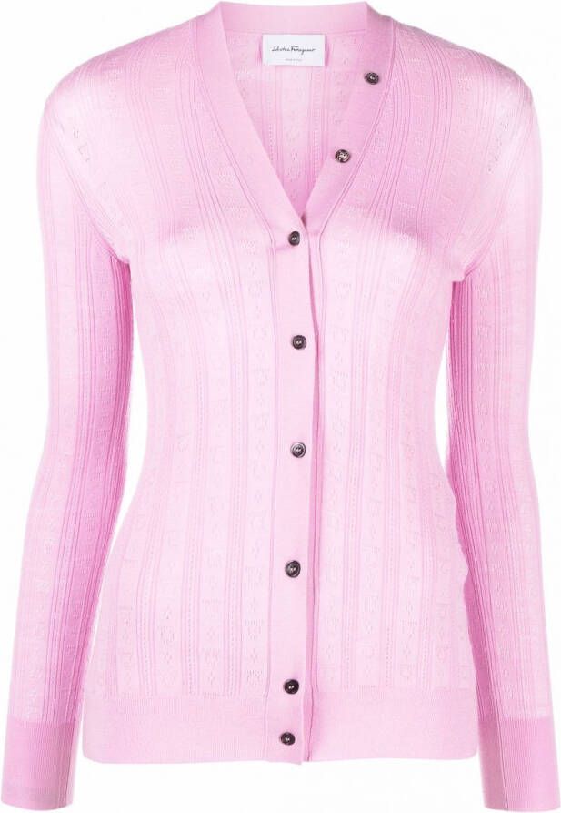 Ferragamo Gebreid vest Roze