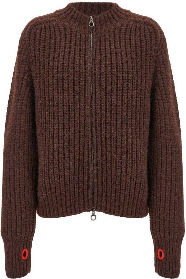 Ferragamo Geribbelde sweater Bruin