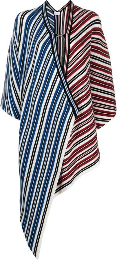 Ferragamo Gestreepte poncho Rood