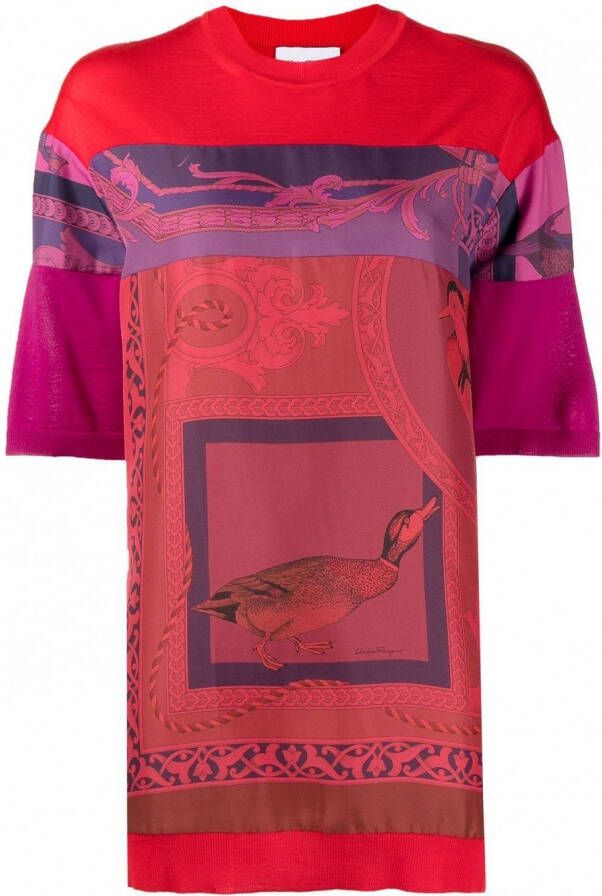 Ferragamo T-shirt met print Rood