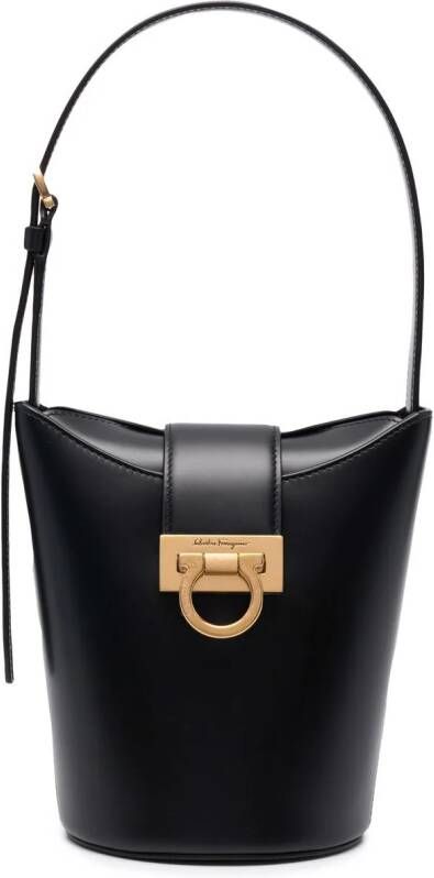 Ferragamo Hobo tas met gespdetail Zwart