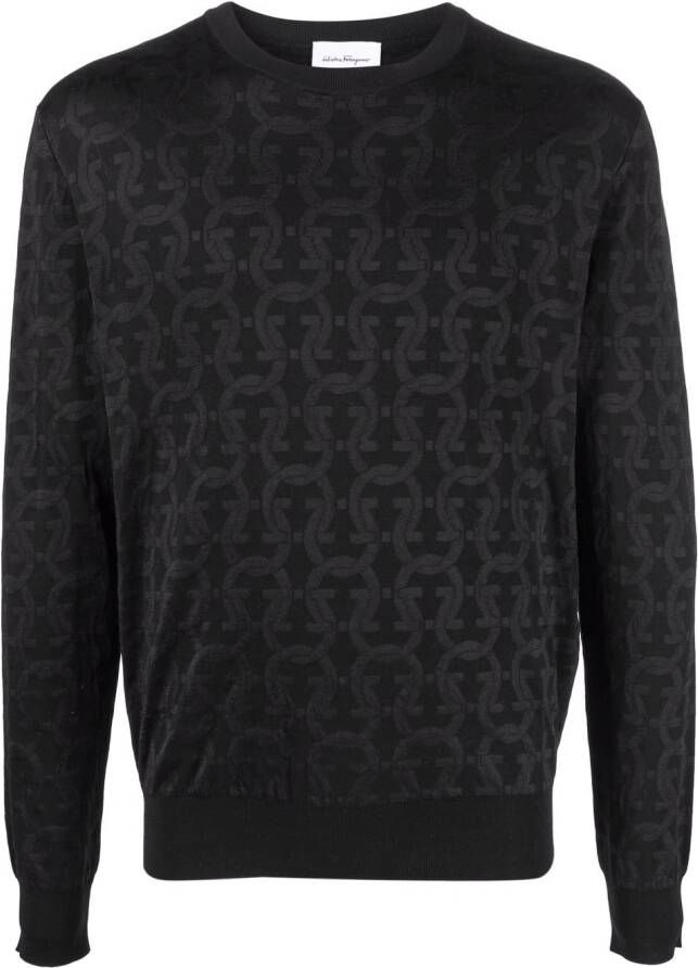 Ferragamo Intarsia trui Zwart