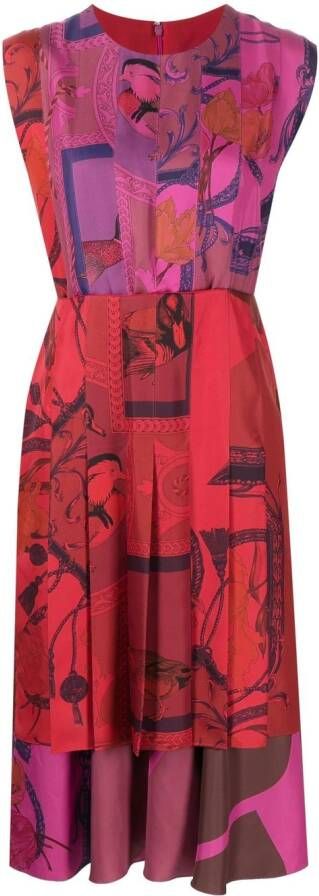 Ferragamo Midi-jurk met patroon Rood