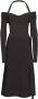 Ferragamo Off-shoulder midi-jurk Zwart - Thumbnail 1