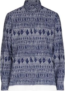 Salvatore Ferragamo Overhemd met geometrische print Blauw