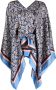 Ferragamo poncho met dierenprint Blauw - Thumbnail 1