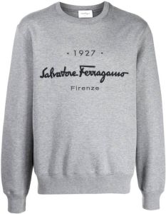 Salvatore Ferragamo Sweater met geborduurd logo Grijs