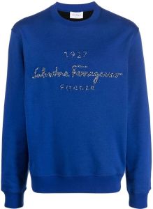 Salvatore Ferragamo Sweater met logo Blauw