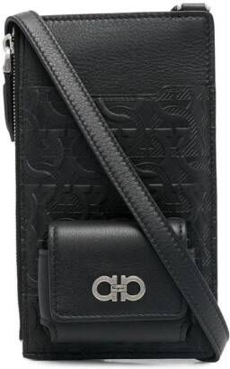 Ferragamo Telefoontas met gancini-plakkaat Zwart