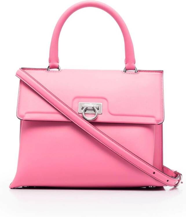 Ferragamo Trifolio leren shopper Roze