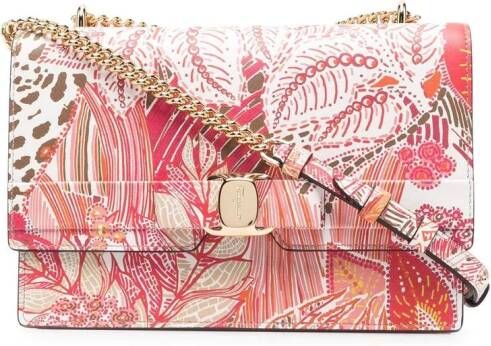 Ferragamo Vara leren boekentas Roze