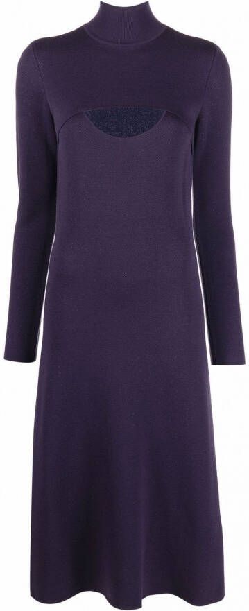 Ferragamo Wollen midi-jurk Paars