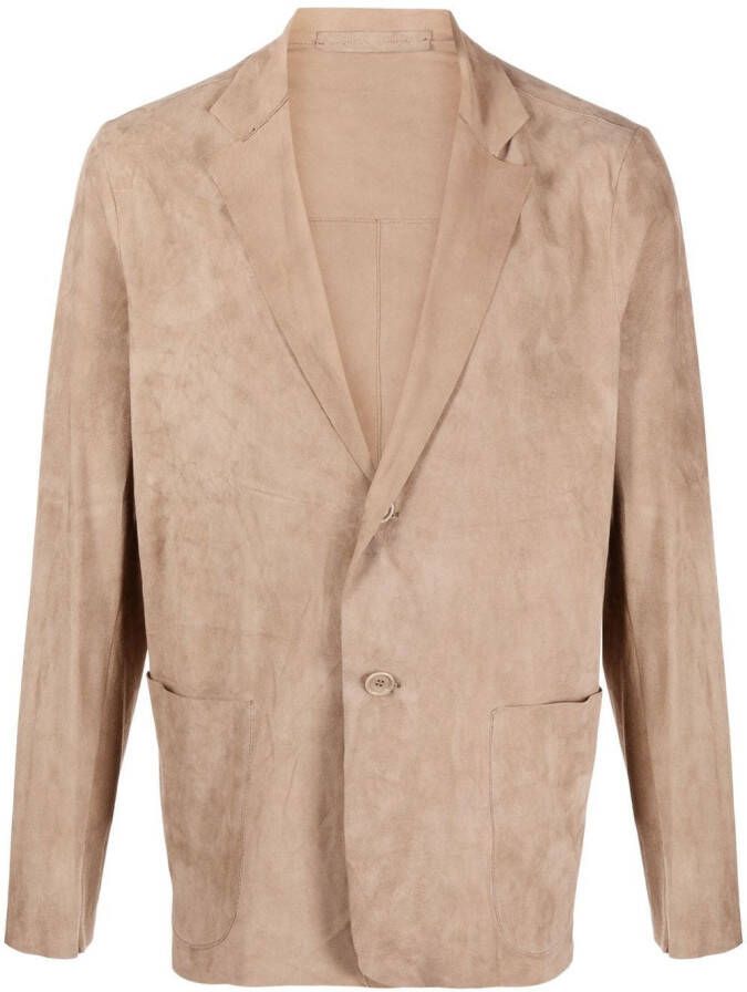 Salvatore Santoro Blazer met enkele rij knopen Bruin