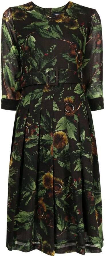 Samantha Sung Midi-jurk met bloemenprint Zwart