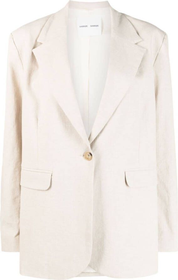 SAMSOE Blazer met enkele rij knopen Beige