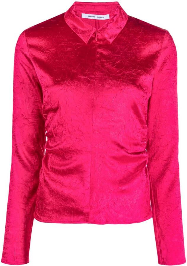 SAMSOE Blouse met textuur Roze