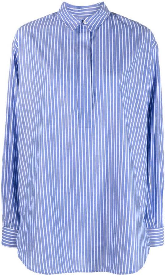 SAMSOE Gestreepte blouse Blauw