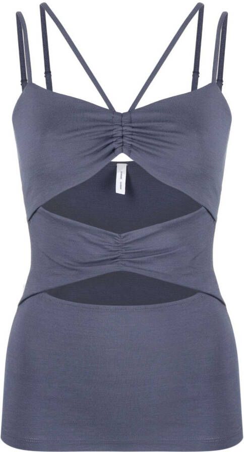 SAMSOE Mona cut-out tank top Blauw