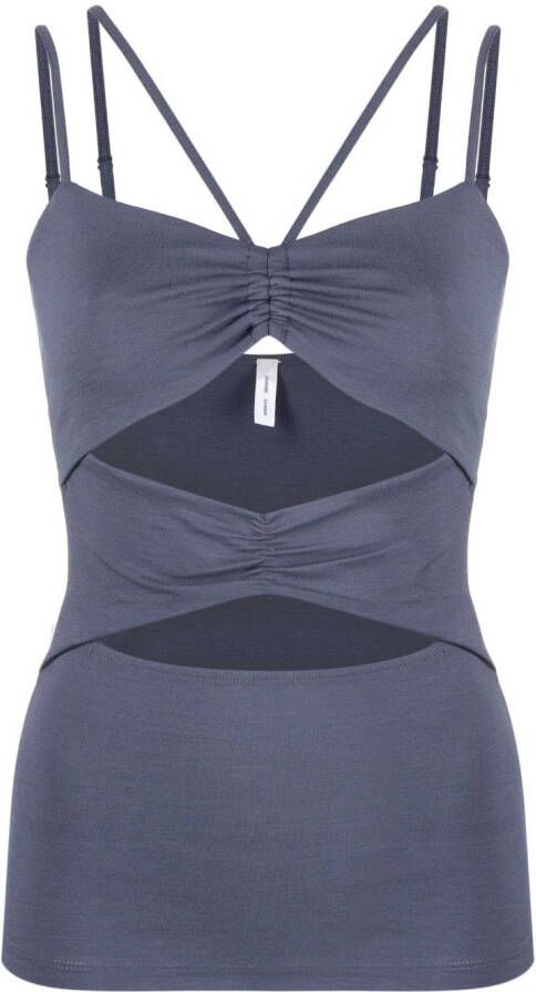 SAMSOE Mona cut-out tank top Blauw