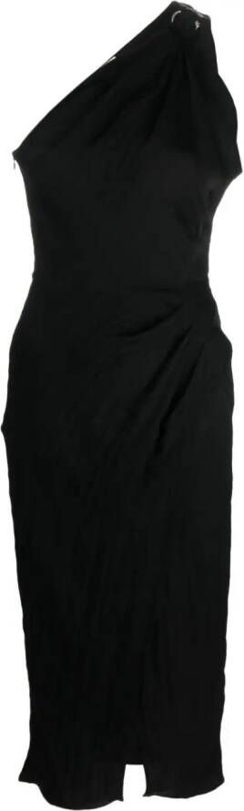 SANDRO Asymmetrische midi-jurk Zwart