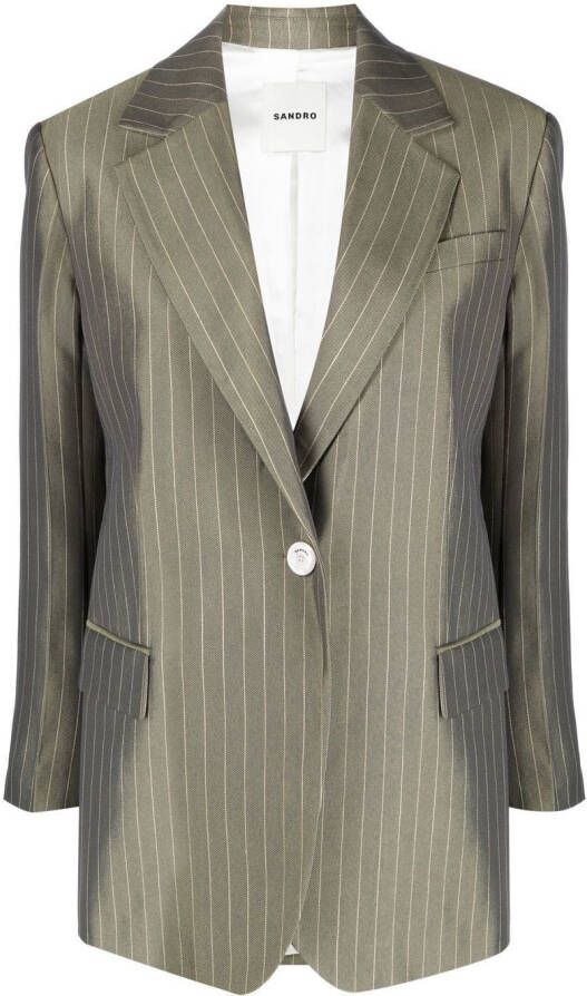SANDRO Blazer met enkele rij knopen Groen
