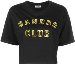 SANDRO Cropped T-shirt Zwart