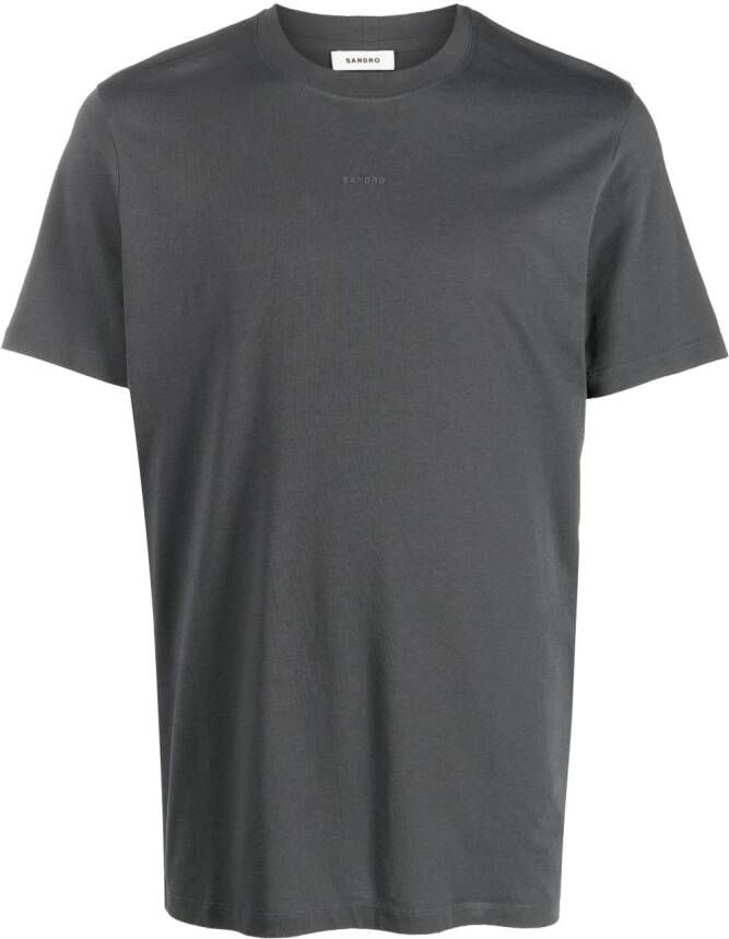 SANDRO T-shirt met geborduurd logo Grijs