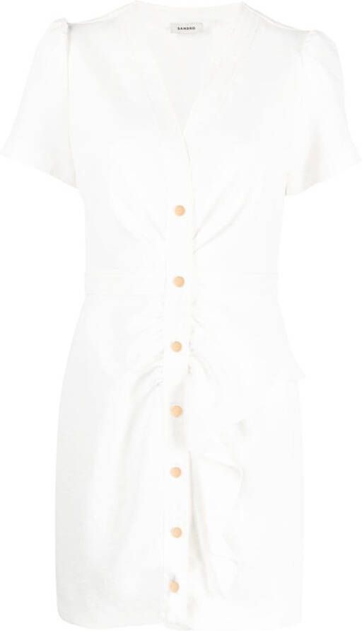 SANDRO Emerson mini-jurk met korte mouwen Wit