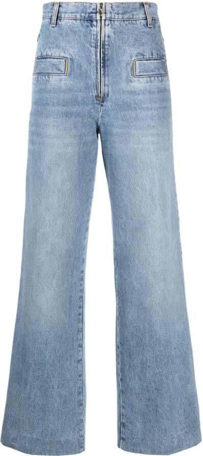 SANDRO Jeans met wijde pijpen Blauw