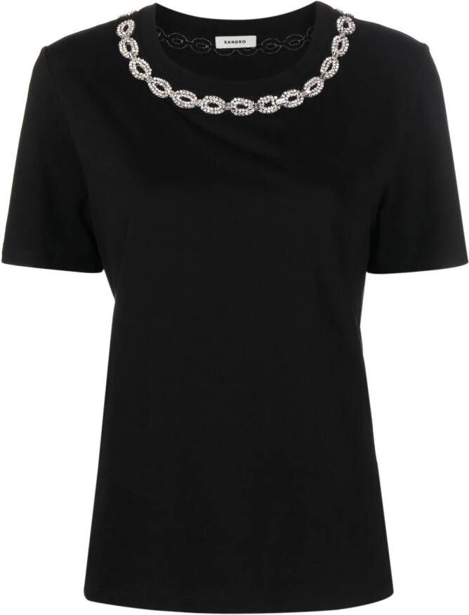 SANDRO T-shirt met sieraden Zwart