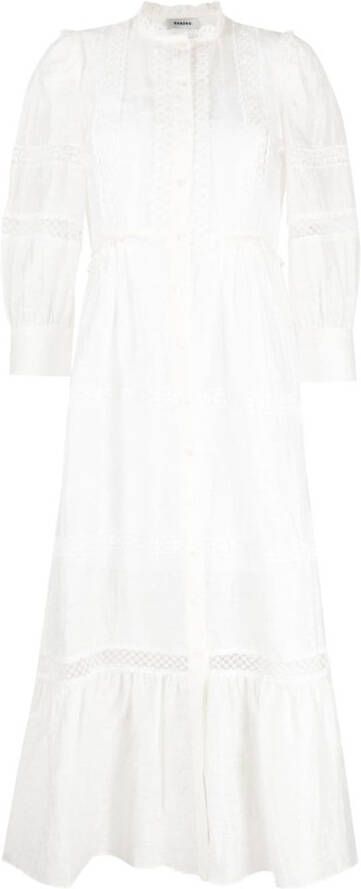 SANDRO Midi-jurk met kant Wit