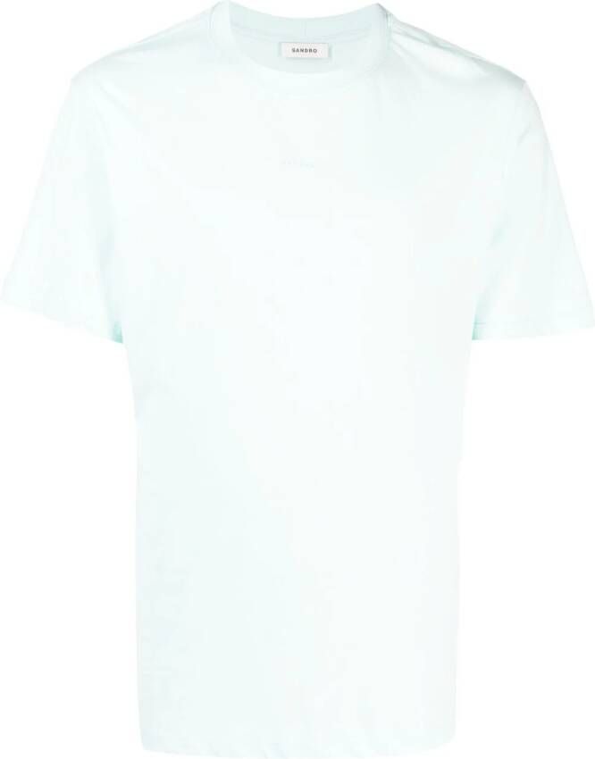SANDRO T-shirt met logoprint Blauw