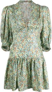SANDRO Mini-jurk met bloemenprint Groen