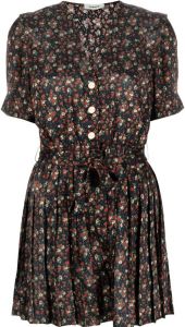 SANDRO Mini-jurk met bloemenprint Zwart