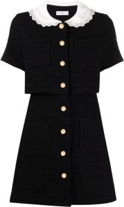 SANDRO Mini-jurk met contrasterende kraag Zwart