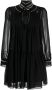 SANDRO Mini-jurk met gesmockt vlak Zwart - Thumbnail 1