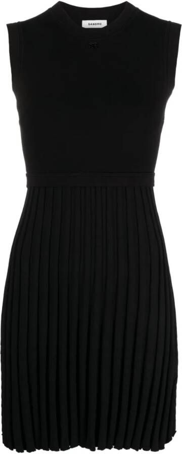 SANDRO Mouwloze mini-jurk Zwart