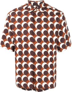 SANDRO Overhemd met geometrische print Bruin